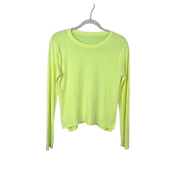 lululemon athletica Tops - Lululemon Long Sleeve Perforated Neon Shirt